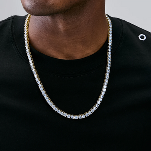 4MM Iced Out Bling 18K Gold‑Plated Tennis Chain in WhiteGold RDRIP JEWELRY 03