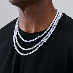 5MM Iced Out Bling 18K Gold‑Plated Tennis Chain in WhiteGold RDRIP JEWELRY 01
