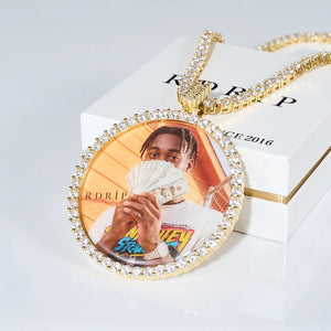 LARGE 3D CIRCLE CUSTOM PICTURE PENDANT RDRIP JEWELRY 06