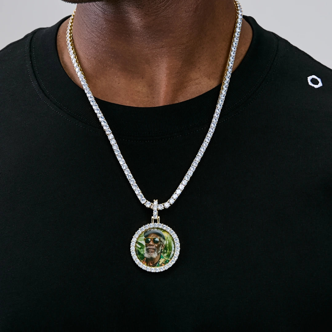 3D Mini Circle Custom Picture Photo Pendant Personalized Memory Jewelry RDRIP JEWELRY