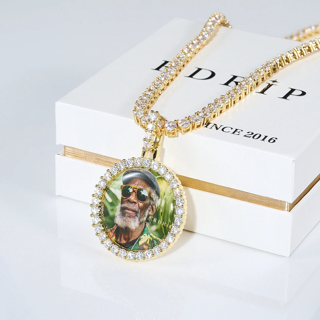 3D Mini Circle Custom Picture Photo Pendant Personalized Memory Jewelry RDRIP JEWELRY
