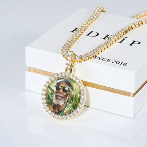 3D Mini Circle Custom Picture Photo Pendant Personalized Memory Jewelry RDRIP JEWELRY