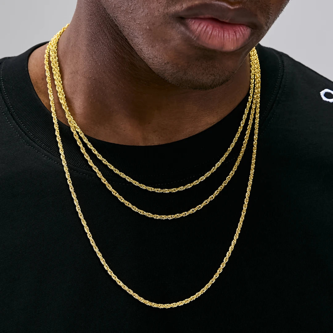  3MM Rope Chain in Gold RDRIP JEWELRY 01