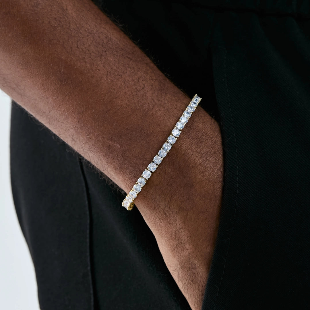 4MM 18K Gold Sparkle Tennis Bracelet RDRIP JEWELRY 02