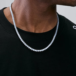 4MM Iced Out Bling 18K Gold‑Plated Tennis Chain in WhiteGold RDRIP JEWELRY 02
