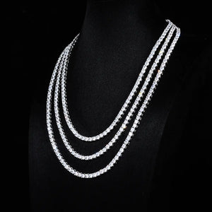 4MM Iced Out Bling 18K Gold‑Plated Tennis Chain in WhiteGold RDRIP JEWELRY 06