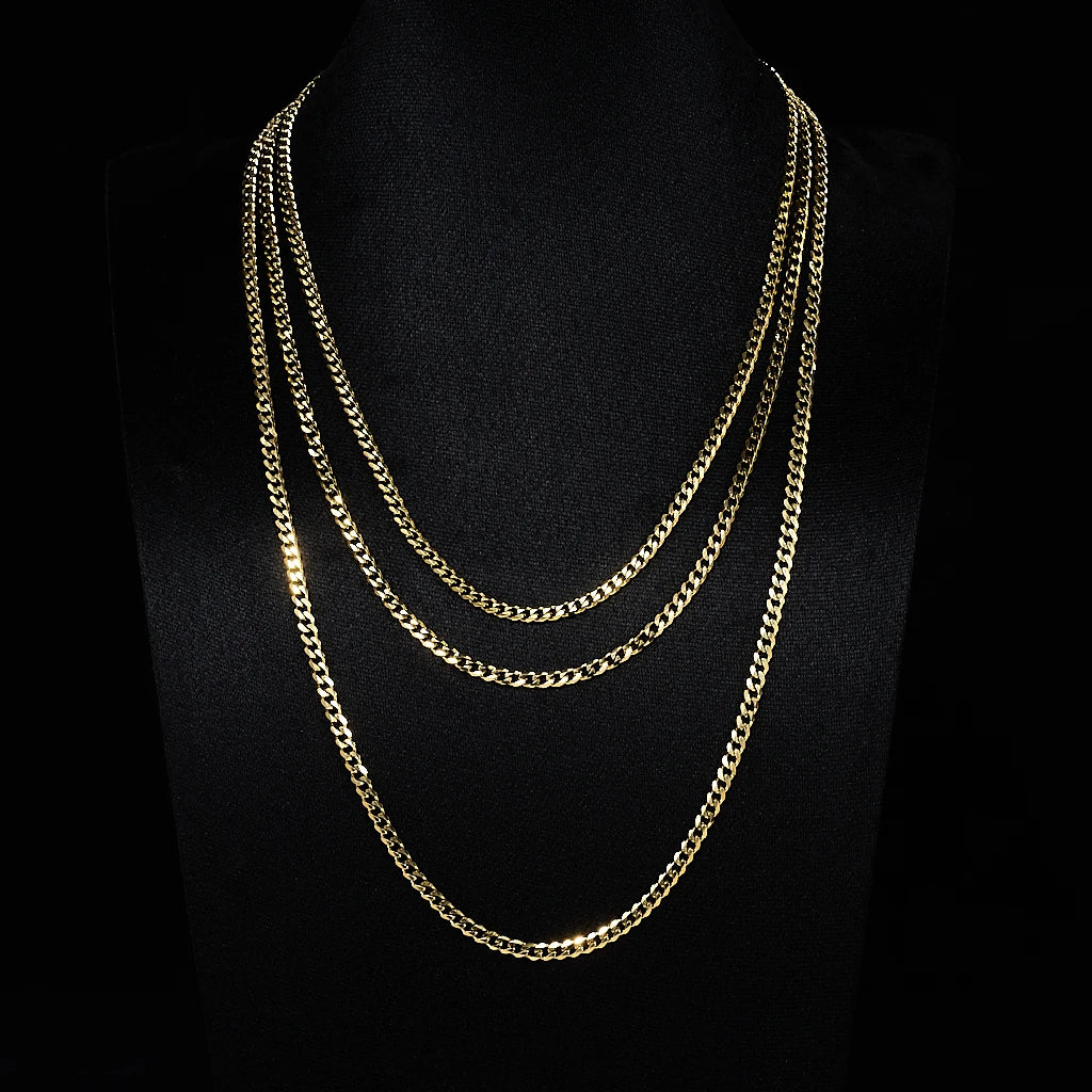 4mm Titanium Stainless Steel Cuban Chain  RDRIP JEWELRY 
