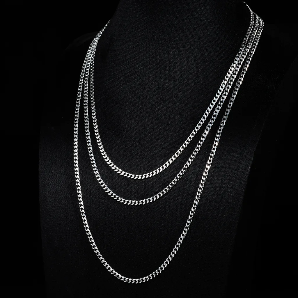 4mm Titanium Stainless Steel Cuban Chain  RDRIP JEWELRY 