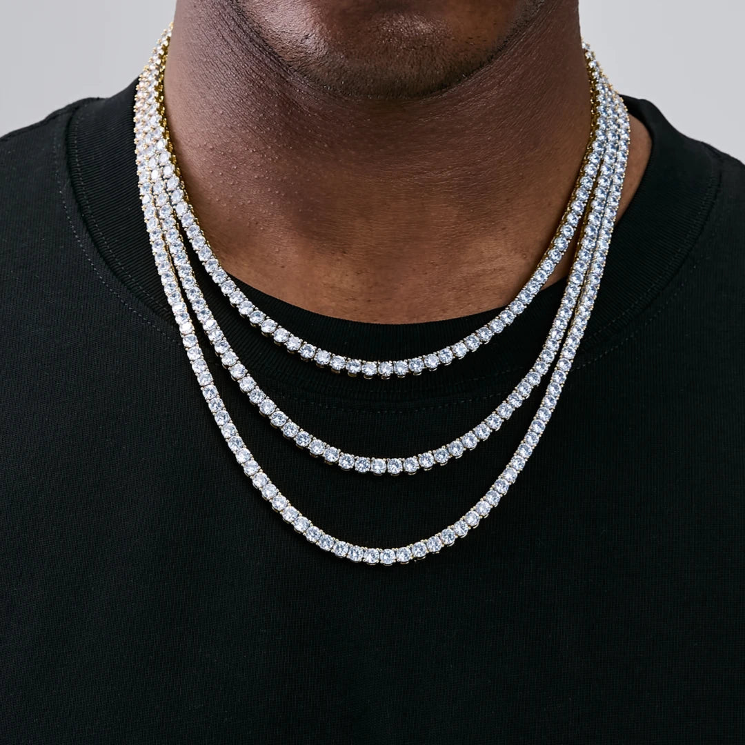 5MM Iced Out Bling 18K Gold‑Plated Tennis Chain in Gold RDRIP JEWELRY 02