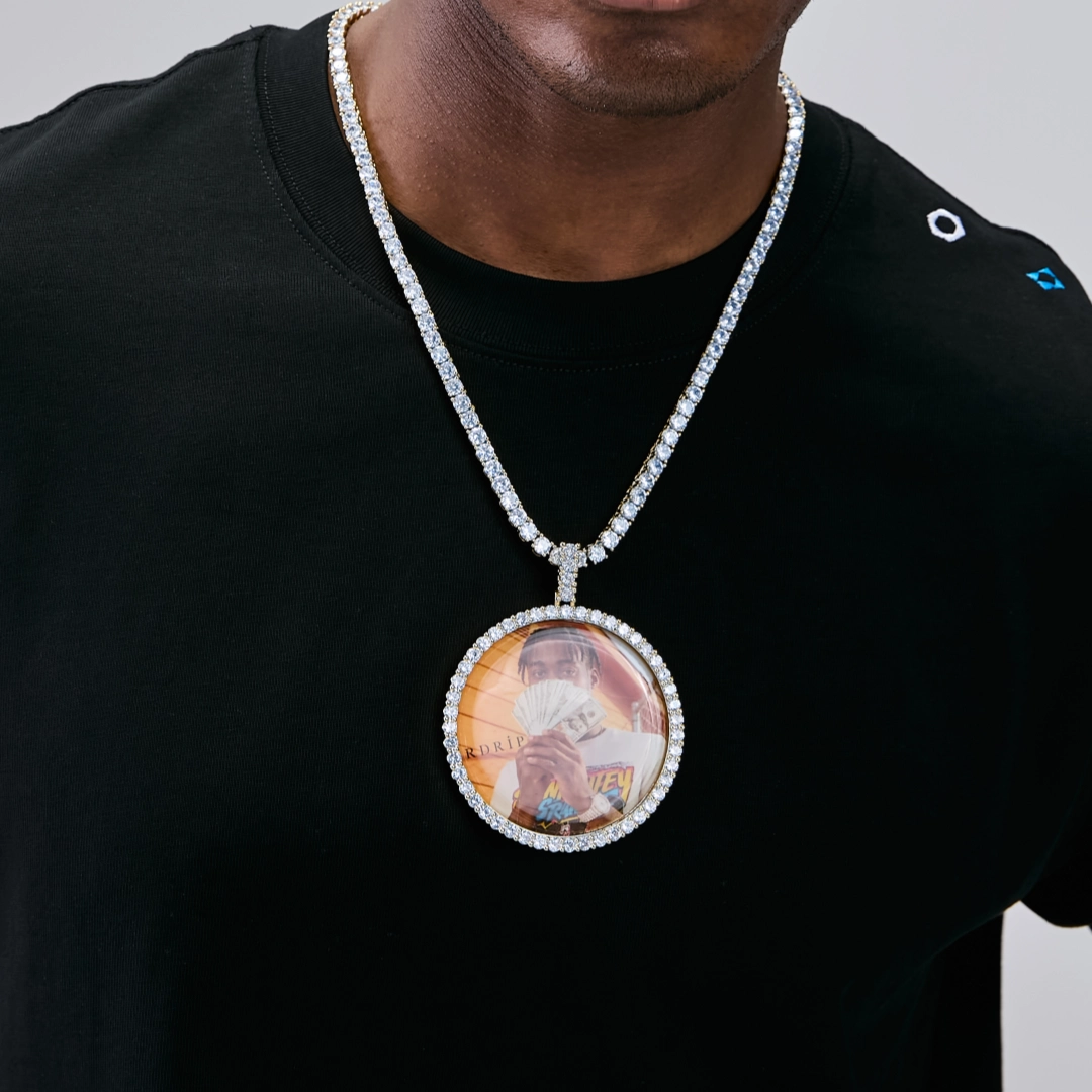 LARGE 3D CIRCLE CUSTOM PICTURE PENDANT RDRIP JEWELRY 01