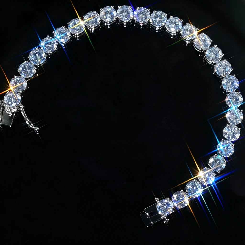 RDRIP 6MM 18K Gold Plated Sparkle Cubic Zirconia Tennis Bracelet, unisex iced out single row wrist chain, flawless VVS simulated diamond cubic zirconia stones, prong set hip hop jewelry, shiny bling bracelet for men and women, perfect for casual wear, streetwear, party looks, and layered wrist stacking, available in 7 inch and 8 inch lengths
